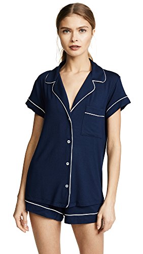 Eberjey Gisele - Shortie Short PJ Set Navy/Ivory MD