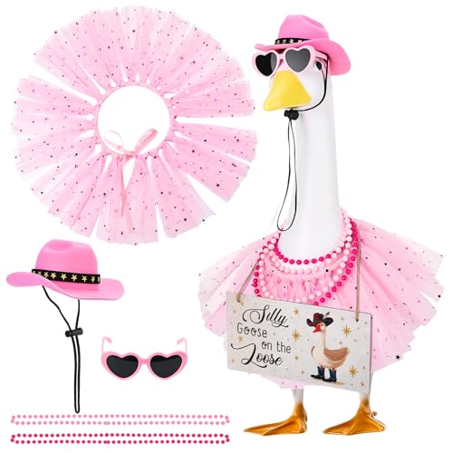 Guiqulai 6pcs Pink Princess Porch Goose Outfits for 17-23 Inches