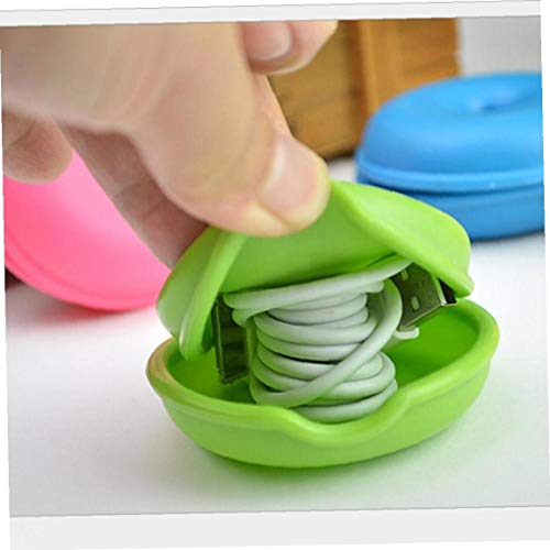 6 Colors Cable Cord Organizer Turtle Shaped Wrap Wire Winder Earphone Headphone Holder Case Tpr Random Color