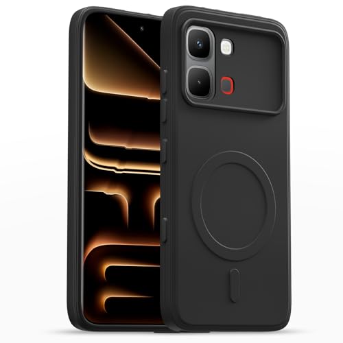 Image of Pikkme Back Cover for Infinix Note Edge 5G Soft Matte Silicone Mag-Safe Design (Mag-Safe Not Support) Camera Protection | Slim Fit Bumper Cover (Black)