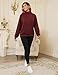 Bhome Nursing Sweatshirt for Breastfeeding High Neck Long Sleeve Nursing Shirt Zipper Maternity Pumping Top Pullover with Side Pockets,Burgundy M