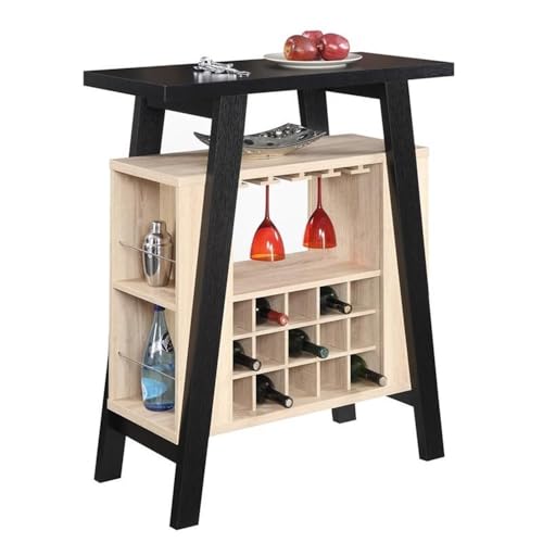 Convenience Concepts Newport Bar Console, Black / Weathered White