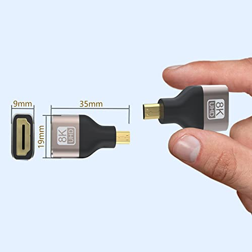 VMOJO 8K Micro HDMI to HDMI Adapter, Aluminium Micro HDMI Male to Standard HDMI Female Converter, Support 4K Video - Image 4