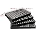 JACKCUBE DESIGN Stackable Synthetic Leather Jewelry Tray Earring Necklace Bracelet Ring Organizer Display Storage Box(Set of 4, Black, 16 x 9.6 x 1.6 inches)- :MK212-3ABCD