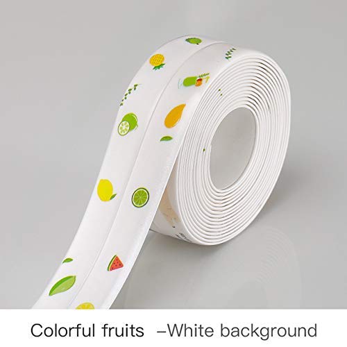 RAVIRANDAL Oil Proof Caulk Tape Strip PVC Self Adhesive Caulking Sealing Tape for Kitchen Sink Platform Toilet Bathroom Shower and Bathtub, Basin Decorative Caulk Strip Toilet Sealant Tape 3.8m*3.2cm 4