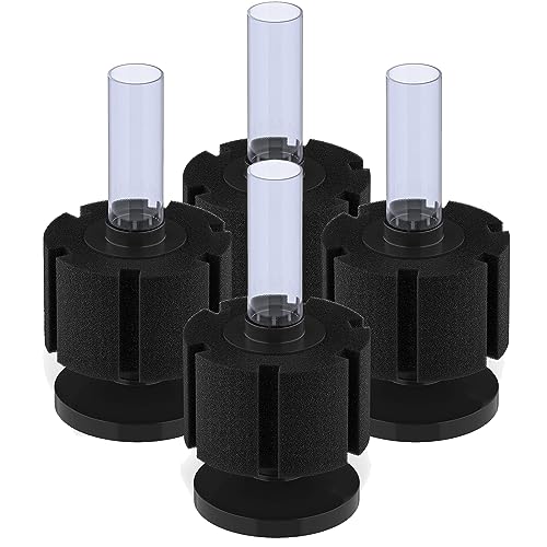 Pawfly Aquarium Bio Sponge Filter Quiet Betta Fry Shrimp and Small Fish Foam Filter for Fish Tank up to 30 Gallons, 4 Pack