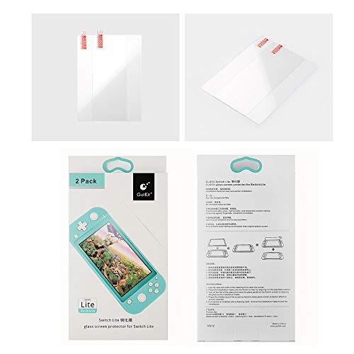 Ajcoflt GuliKit 2 Pcs Protetor de Tela de Vidro Dureza 9 H Compatível com Switch Lite Console Filme