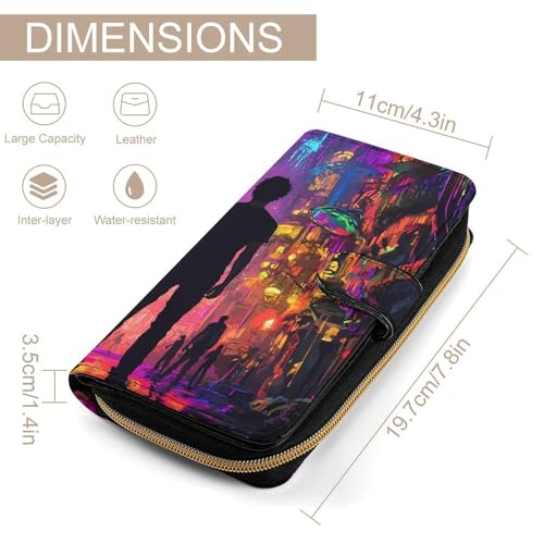 Cyberpunks World Long Wallet for Women Men Purses Coin Pouch Credit Card Holder Organizer2