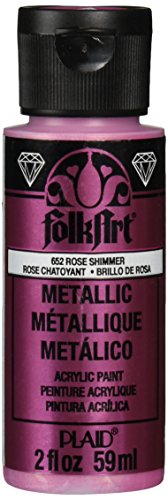 Folk Art Metallic Acrylic Paint in Assorted Colors (2 oz), 652, Rose Shimmer