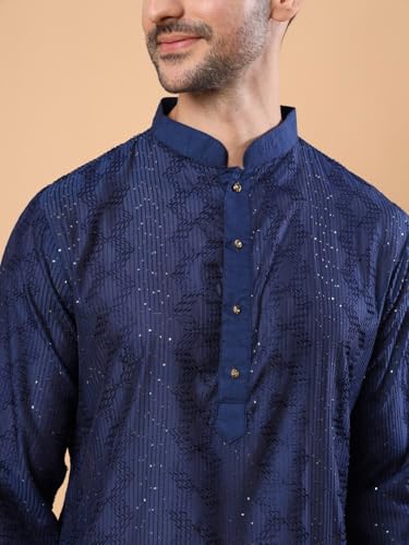 Image of Amazon Brand - Tavasya Men Maroon Self-Design Sequinned