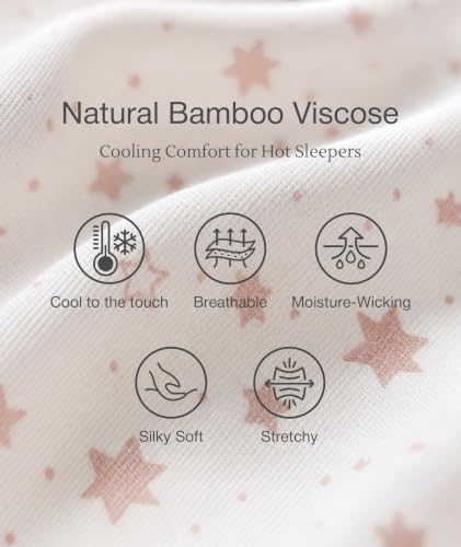Image of GYS Bamboo Viscose Sleep Sets for Women Long Sleeve Crew Neck Pajama Sets with Pockets