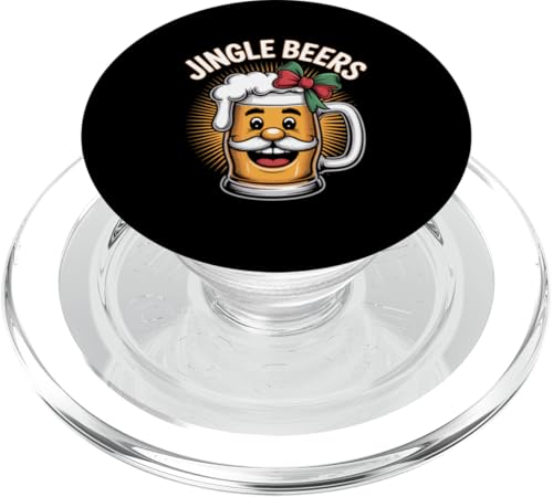 Jingle Beers Funny Christmas Santa Beer Mug Humor PopSockets PopGrip
