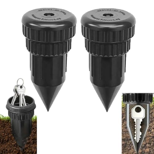 Image of Fake Sprinkler Key Hider with Storage Box, Hide A Key Cash Hider Sprinkler Head, Outdoor Key Holder for House Keys, Car Keys, Waterproof Camouflage Key Safe,Easy Push Into The Ground-2PCS