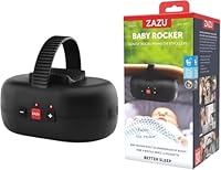 ZAZU Robby Kinderwagenschaukler - Automat. Babywippe, Verstellbare Stärke, 40-Min Timer, Babyschreisensor, USB-C wiederaufladbar, Wasserfest, Universell für Kinderwagen & Buggy (Schwarz.)