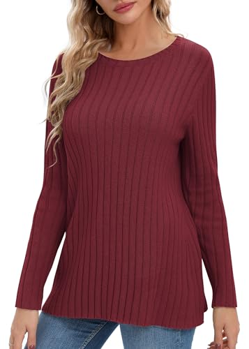 Image of Urban CoCo Women's Lightweight Crewneck Pullover Sweaters Long Sleeve Fall Knitted Sweater Tops