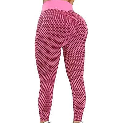 Generic Ssesa94 Seamless Tiktok Butt Leggings Workout Leggings For Women Butt Lifting, Leggings For Women Tummy Control And High Waist Yoga Pants For Women (Small, Pink) #TOP1