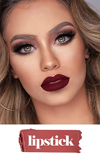 Miescher 3 Colors Matte Liquid Lipstick Makeup Set, Long Lasting Waterproof Lip Gloss Velvety Matte Liquid Lipstick Lip Gloss Kit, Longwear Not Fade Smudge Proof & Non-Stick Cup Lip Stain Tube Bold Sexy Red Lip Makeup For Women Girls(05# Rose) #TOP7