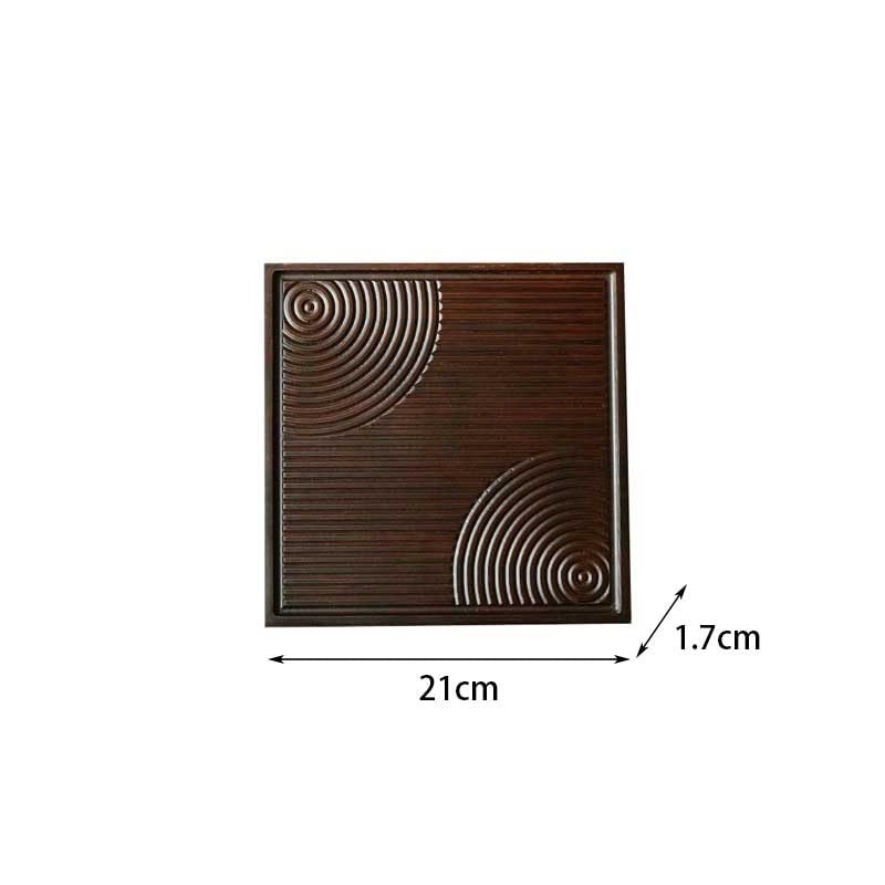 CKKNILV Tea Set Square Wooden Tea Tray Carved Tea Tray, Teapot Holder Tea Cup Square Dry Brewing Table Tea Set Tea Table Tea Tray Chinese Tea Set (A)