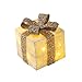 Bambelaa! 3er Led Deko Geschenke Leucht Boxen Timer Weihnachts Dekoration Weihnachtsdeko Beleuchtet Deko Weihnachten (Gold)