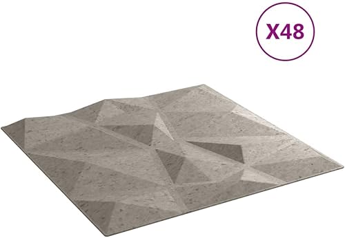 Miniatura 6 de vidaXL Paneles de pared EPS 3D, 12 piezas, estilo negro origami, fácil instalación de bricolaje, decoración versátil resistente al agua para paredes