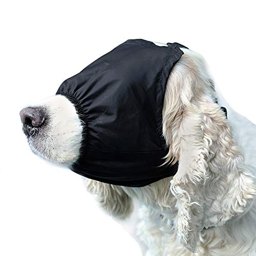 Bonaweite Dog Calming Cap Eye Mask, Pet Anxiety Mask, Nylon Shading Cat Collar Muzzle for Grooming Anti Car Sickness M