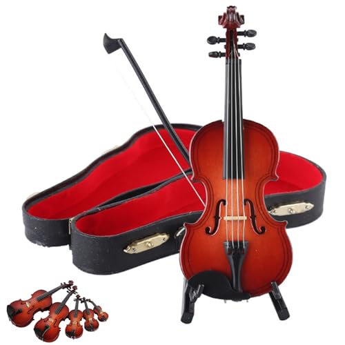 Playable Tiny Violin Figurine, Handcrafted Musical Instrument Decor, Dollhouse Accessory