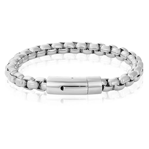 Pulsera de acero inoxidable para hombre 8mm 9 pulgadas miniatura 5