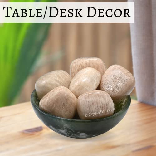 Image of Certified Cream Moonstone Crystal Healing Tumbled Stone, Natural Polished Crystals for DIY Crafts, Manifestation, Meditation, Pooja Feng Shui and Reiki Healing (30 Grams)