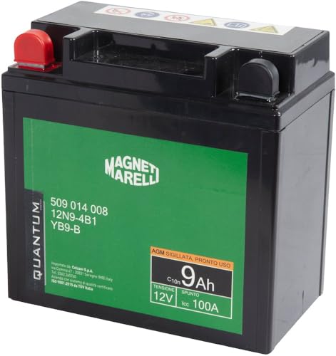 Batteria moto e scooter 9AH 12V 100A tecnologia AGM sigillata polo positivo sinistro - 3