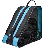 GAOUTO Rollschuh Tasche, Schlittschuhtasche aus Oxford-Stoff, Ice Skate Bag mit Verstellbar Trageriemen, Tragbare Skischuhtasche, Atmungsaktive Eislauftasche Geeignet für Damen, Herren, Kinder, Blau