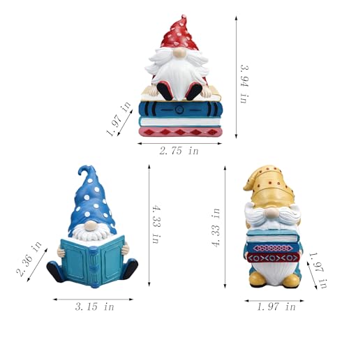 Figuras de gnomo de resina set 3 piezas decoración interior miniatura 2