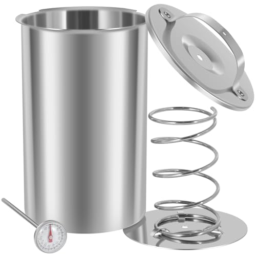 Meat Press Cooker, Stainless Steel Ham Maker, Ham Maker Meat Press for Making Ham Press Deli Meat Maker, Homemade Lunch Meat Press Maker with Thermometer, for Meat Pork Seafood Beef Fish Poultry