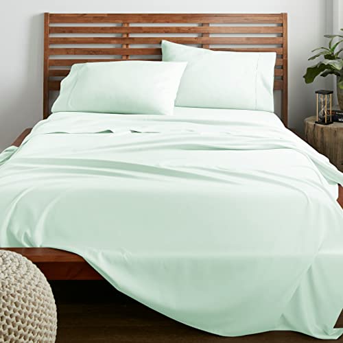 American Home Collection California King Sheet Set - Ultra Soft Microfiber 16-Inch Deep Pocket Bed Sheets - Breathable, Wrinkle and Fade Resistant, Easy Care - 4 Piece Set (Cal King, Mint Green)