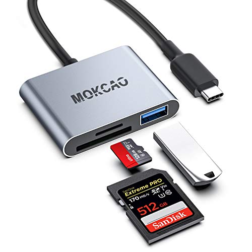SD Card Reader USB C, MOKCAO 3 in 1 Type C Micro SD