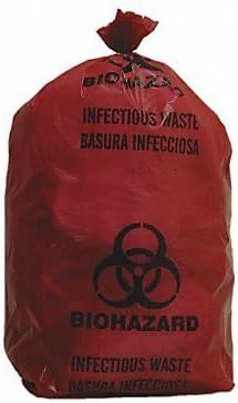 2 Set - GRAINGER APPROVED Biohazard Bags 3 gal. Red PK200 3UAF3