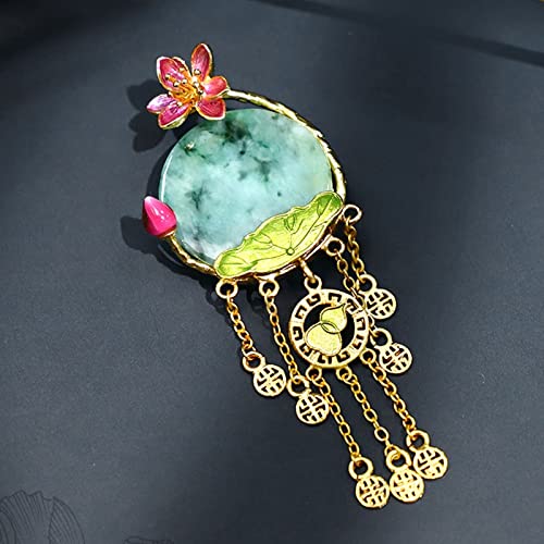 spille gio Moda delle signore ed eleganti accessori Jade Lotus Lotus a forma di foglia a forma di spilla di lusso Banchetto di lusso Banchetto Banchetto gioielli Accessori di Abbigliamento