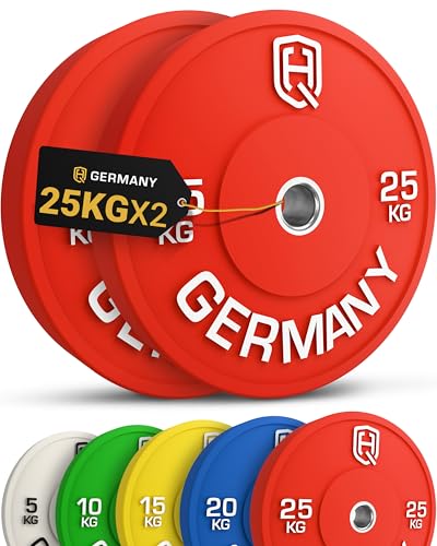 HQ Germany® Hantelscheiben 50mm [Set/Paar 5-25kg] - Premium Vollgummi...