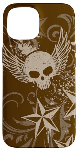 Y2k Grunge 2000s Skull Star Emo Harajuku Goth Scene Brown �X�}�z�P�[�X iPhone 15 �p