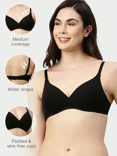 Image of Enamor A039 Perfect Coverage Cotton Plus Size T-Shirt Bra for Women- Padded and Wirefree