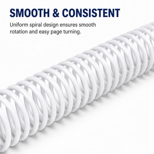 Image of Spiral Binding White Heavy Quality Plastic Spiral Ring /Coil /Loop Manual Ring Binder (25mm)