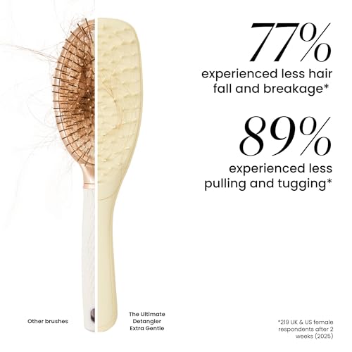 Tangle Teezer Extra Gentle Detangler Hair Brush, with Fewer Bristles for Gentle & Effective Detangling to Minimize Hair Loss & Breakage, Chamomile Yellow