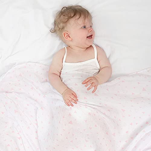 Daysu Muslin Swaddle Blankets For Newborn Babies, Breathable Cotton Baby Muslin Blankets For Girls, Large 47”X47”, Set Of 3 - Pink/Floral/Geometric #TOP1