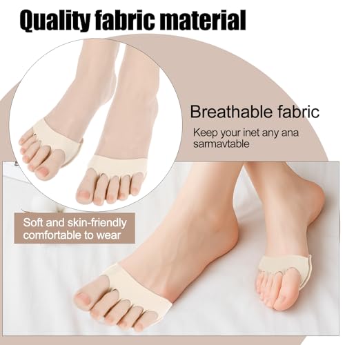 8 Pairs Women's Toe Cover with Padding Toe Toppers No Show Liner Half Socks Seamles Non Slip Grip Hidden Cotton Toes Socks for Mules3