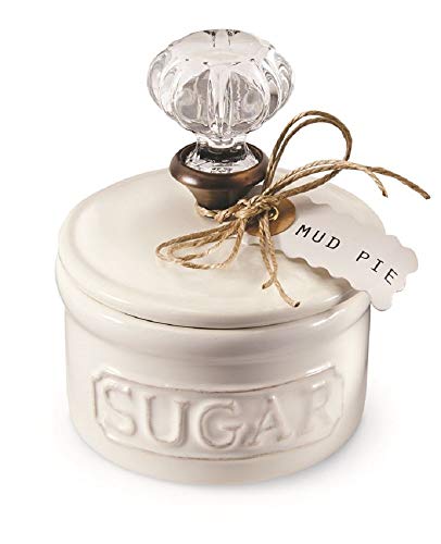 Mud Pie Door Knob Sugar Bowl, White