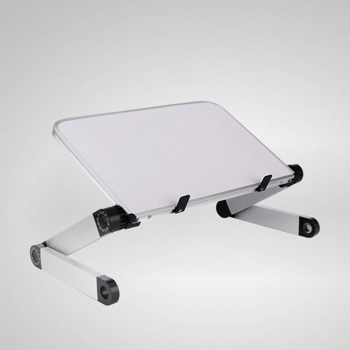 Supporto Regolabile Porta Computer Portatile in Ferro Bianco Ergonomico Angoli Multipli per Laptop e Tablet per Ufficio e Casa