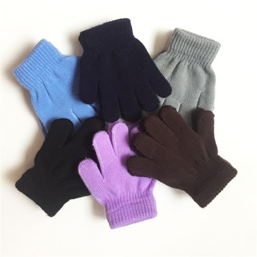 Colorful Children Gloves Stretchy Knitted Gloves Warm &3