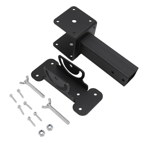 Kit de soportes metálicos pesados para elevación de vigas en techos GLOGLOW, 3 piezas, ajustables de 0 a 180 grados con recubrimiento en polvo negro, para pérgolas, cenadores y cubiertas de patios