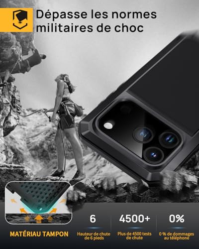 Coque iPhone 17 Pro Métal solide idéale pour le chantier et le sport