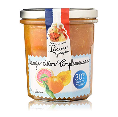 Lucien Georgelin Mermelada Gourmanda y ligera, naranja limón pomelo 320 g – Pack de 6