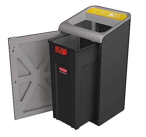 Image of Rubbermaid Commercial Products Configure 1 Stream Paper Trash Can, 33 Gal, Grey Stenni, Indoor for Stadiums /Food Courts /Airports
